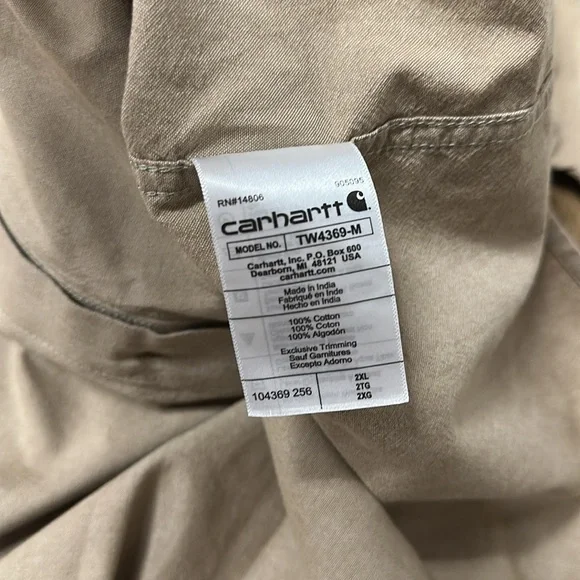 Authentic Carhartt great shape 100% cotton loose fit button up pocket tan shirt - Picture 4 of 5